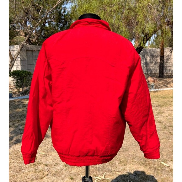 British Mist Detachable Hood Unisex EU50/Men's Lg Fire Red Parka Jacket Coat EUC - Picture 8 of 11